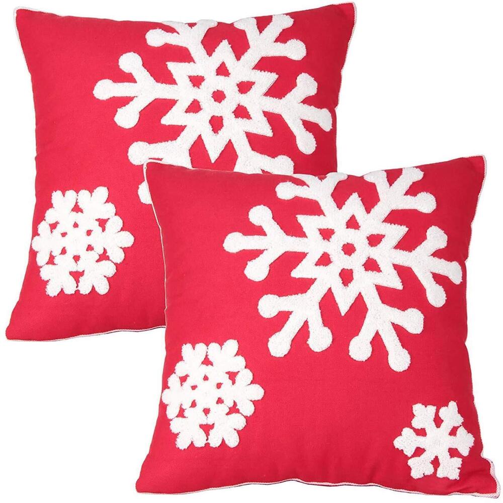 4481 Soft Square Christmas Snowflake Home Decorative Canvas Cotton